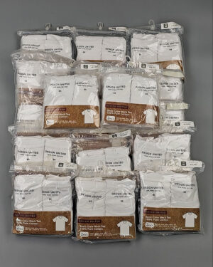 Футболка белая муж Корея 085 - Сток оптом